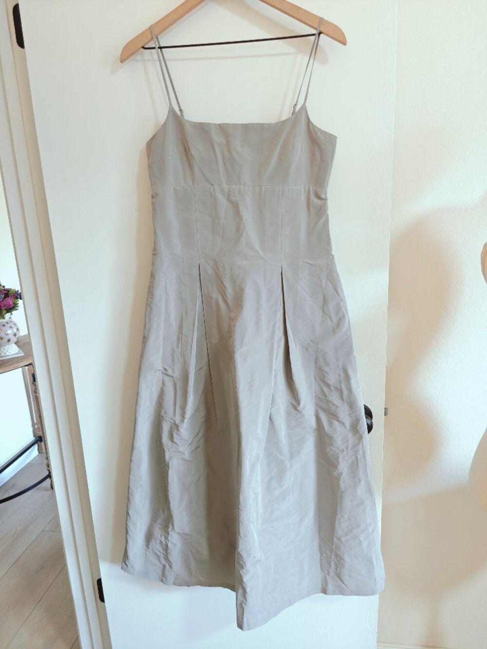 NWT J. Crew Collection Pleated Evening Dress in Taffeta Grey - Picture 6 of 11